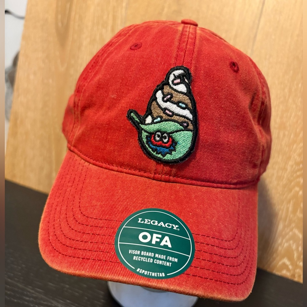 Red Cap with Embroidered Design